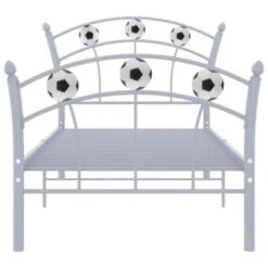 VidaXL Einzelbett Mit Fußball-Design Grau Metall 90x200 Cm Bettrahmen 9 VidaXL Einzelbett Mit Fußball-Design Grau Metall 90x200 Cm Bettrahmen -Mytoys Home Store 30064980 04