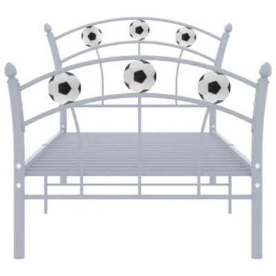 VidaXL Einzelbett Mit Fußball-Design Grau Metall 90x200 Cm Bettrahmen 6 VidaXL Einzelbett Mit Fußball-Design Grau Metall 90x200 Cm Bettrahmen – Bild 4