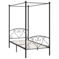 VidaXL Himmelbett-Gestell Schwarz Metall 100 X 200 Cm Bettgestell -Mytoys Home Store 30065086 04