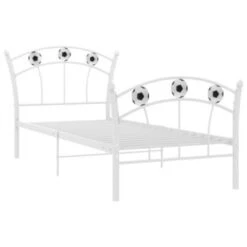 VidaXL Einzelbett Mit Fußball-Design Weiß Metall 90x200 Cm Bettrahmen 8 VidaXL Einzelbett Mit Fußball-Design Weiß Metall 90x200 Cm Bettrahmen -Mytoys Home Store 30065267 03