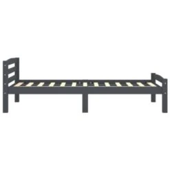 VidaXL Massivholzbett Dunkelgrau Kiefer 100x200 Cm Bettrahmen