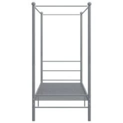 VidaXL Himmelbett Grau Metall 90x200 Cm Bettrahmen