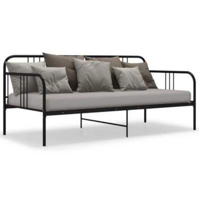 VidaXL Schlafsofa Bettgestell Schwarz Metall 90x200 Cm Schlafsofa-Rahmen 5 VidaXL Schlafsofa Bettgestell Schwarz Metall 90x200 Cm Schlafsofa-Rahmen – Bild 3