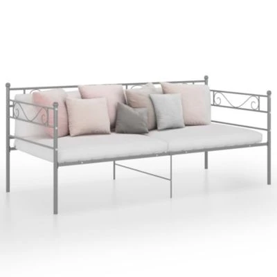 VidaXL Schlafsofa Bettgestell Grau Metall 90x200 Cm Schlafsofa-Rahmen 5 VidaXL Schlafsofa Bettgestell Grau Metall 90x200 Cm Schlafsofa-Rahmen – Bild 3