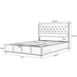 Merax Polsterbett Hydraulisches Boxspringbett 140x200cm Mit Bettkasten Und Lattenrost, Stauraumbett Funktionsbett Mit Nietenverzierung Und Stauraum, Doppelbett Aus Samt -Mytoys Home Store 30136302 03