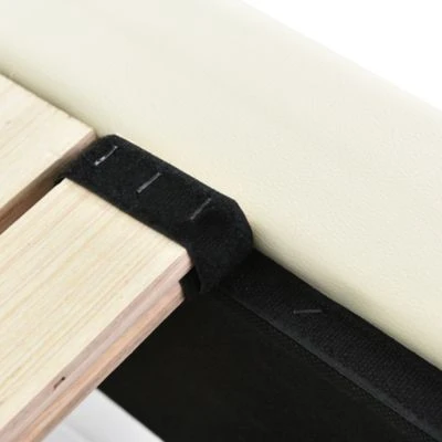 Merax Polsterbett Doppelbett 160x200cm Aus Kunstleder Mit Lattenrost, LED-Beleuchtung Und Verstellbarem Kopfteil 6 Merax Polsterbett Doppelbett 160x200cm Aus Kunstleder Mit Lattenrost, LED-Beleuchtung Und Verstellbarem Kopfteil – Bild 4