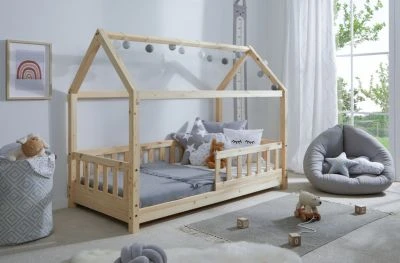 TICAA Kinderbett Hausbett "Kay" 80x160 Kiefer Natur 4 TICAA Kinderbett Hausbett "Kay" 80x160 Kiefer Natur – Bild 2