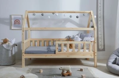 TICAA Kinderbett Hausbett "Kay" 80x160 Kiefer Natur 6 TICAA Kinderbett Hausbett "Kay" 80x160 Kiefer Natur – Bild 4