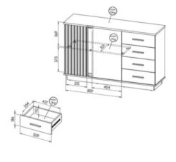 Feldmann-Wohnen Kommode Sideboard Lamia 141cm Wotan Eiche Schwarz 2-türig -Mytoys Home Store 30194974 03