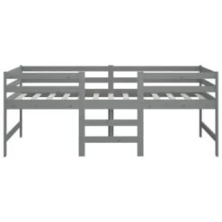 VidaXL Halbhochbett Grau Massivholz Kiefer 90x200 Cm Halbhochbett