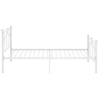 VidaXL Bett Weiß Metall 100x200 Cm Bettgestell 3 VidaXL Bett Weiß Metall 100x200 Cm Bettgestell