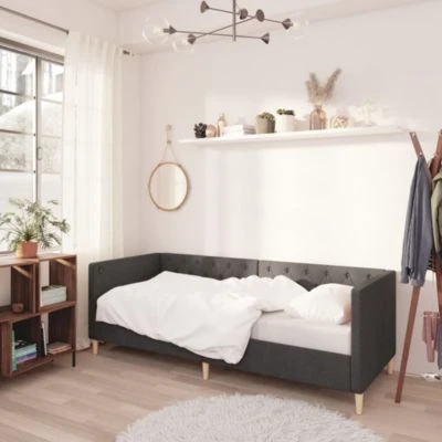 VidaXL Tagesbett Mit Matratze USB Dunkelgrau Stoff 90x200 Cm Tagesbett 6 VidaXL Tagesbett Mit Matratze USB Dunkelgrau Stoff 90x200 Cm Tagesbett – Bild 4