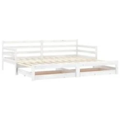VidaXL Ausziehbares Tagesbett 2x(90x200) Cm Weiß Massivholz Kiefer Tagesbett 8 VidaXL Ausziehbares Tagesbett 2x(90x200) Cm Weiß Massivholz Kiefer Tagesbett -Mytoys Home Store 30201957 03