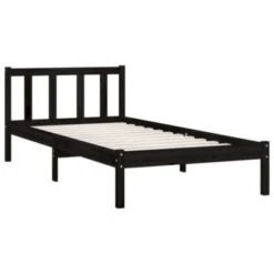 VidaXL Massivholzbett Schwarz Kiefer 90x200 Cm Bettrahmen 9 VidaXL Massivholzbett Schwarz Kiefer 90x200 Cm Bettrahmen -Mytoys Home Store 30202286 04