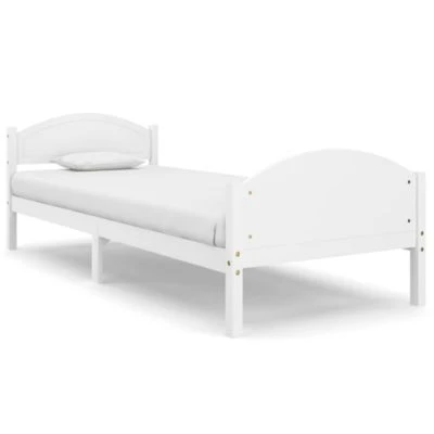 VidaXL Massivholzbett Weiß Kiefer 100x200 Cm Bettgestell 5 VidaXL Massivholzbett Weiß Kiefer 100x200 Cm Bettgestell – Bild 3