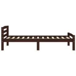 VidaXL Massivholzbett Dunkelbraun Kiefer 100x200 Cm Bettrahmen
