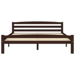 VidaXL Massivholzbett Dunkelbraun Kiefer 160x200 Cm Bettrahmen 9 VidaXL Massivholzbett Dunkelbraun Kiefer 160x200 Cm Bettrahmen -Mytoys Home Store 30202599 04