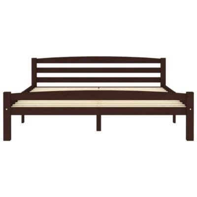 VidaXL Massivholzbett Dunkelbraun Kiefer 160x200 Cm Bettrahmen 6 VidaXL Massivholzbett Dunkelbraun Kiefer 160x200 Cm Bettrahmen – Bild 4