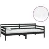 VidaXL Tagesbett Mit Matratze 90x200 Cm Schwarz Kiefer Massivholz Tagesbett -Mytoys Home Store 30202795 01