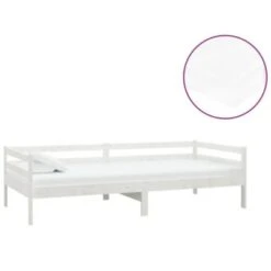 VidaXL Tagesbett Mit Matratze 90x200 Cm Weiß Kiefer Massivholz Tagesbett -Mytoys Home Store 30202816 03