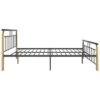 VidaXL Bettgestell Metall Und Massivholz Eiche 140x200 Cm Bettrahmen -Mytoys Home Store 30203025 01