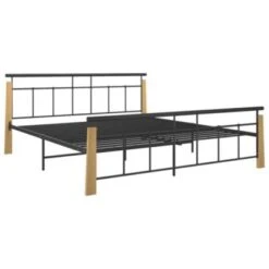 VidaXL Bettgestell Metall Und Massivholz Eiche 180x200 Cm Bettrahmen -Mytoys Home Store 30203031 03