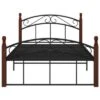VidaXL Massivholzbett Schwarz Metall Und Eiche 120x200 Cm Bettgestell -Mytoys Home Store 30203068 01