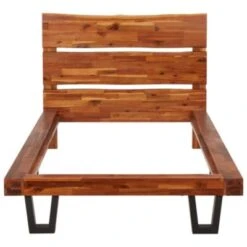 VidaXL Massivholzbett Mit Baumkante Akazie 90 Cm Bettgestell 9 VidaXL Massivholzbett Mit Baumkante Akazie 90 Cm Bettgestell -Mytoys Home Store 30203970 04