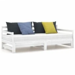VidaXL Tagesbett Ausziehbar Weiß Kiefer Massivholz 2x(90x200) Cm Tagesbett