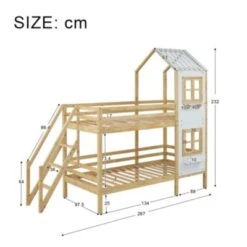 Merax Hausbetten Etagenbett 90x200cm Kinderbett Mit Leiter, Fallschutz Und Lattenrost, Hochbett Stockbett Kiefer Holzbett Hausbett Mit Dach Und Fenster, Weiß/Natur 11 Merax Hausbetten Etagenbett 90x200cm Kinderbett Mit Leiter, Fallschutz Und Lattenrost, Hochbett Stockbett Kiefer Holzbett Hausbett Mit Dach Und Fenster, Weiß/Natur -Mytoys Home Store 30237918 04