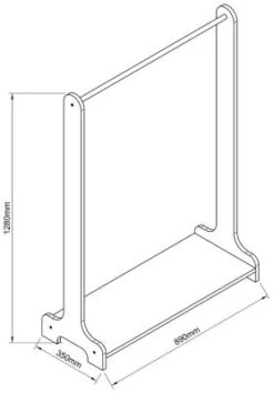 VCM Holz Offener Kleiderschrank Begehbarer Kleiderregal Schrank Kleiderstange Lempu H. 128 Cm -Mytoys Home Store 30268424 04
