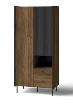 Feldmann-Wohnen Kleiderschrank Drehtürenschrank Pereto 88x55x190cm 2-türig Mit 2 Schubladen