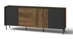 Feldmann-Wohnen Kommode Sideboard Pereto 200x40x78cm 3-türig Mit 3 Schubladen