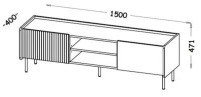 Feldmann-Wohnen Lowboard TV-Unterschrank Pereto 150x40x47cm 2-türig 5 Feldmann-Wohnen Lowboard TV-Unterschrank Pereto 150x40x47cm 2-türig – Bild 3