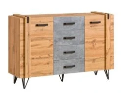 Feldmann-Wohnen Kommode Sideboard Milenium 135cm Wotan Eiche Beton Millenium 2-türig