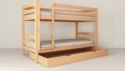 Polini-kids Etagenbett Kinderbett MARK 200x90 Cm Mit Zusatzbett-Bettkasten Buchenholz Massiv Natur -Mytoys Home Store 30551938 03