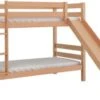 Polini-kids Etagenbett Kinderbett MARK 200x90 Cm Mit Rutsche Buchenholz Massiv Natur