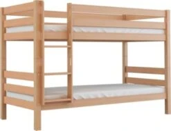 Polini-kids Etagenbett Kinderbett MARK 200x90 Cm Mit Rutsche Buchenholz Massiv Natur -Mytoys Home Store 30551956 03