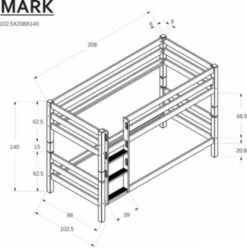Polini-kids Etagenbett Kinderbett MARK 200x90 Cm Buchenholz Massiv Weiß -Mytoys Home Store 30551962 05