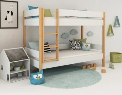 Polini-kids Etagenbett Kinderbett LOLLIPOP 200x90 Cm Buchenholz Massiv Weiß 4 Polini-kids Etagenbett Kinderbett LOLLIPOP 200x90 Cm Buchenholz Massiv Weiß – Bild 2