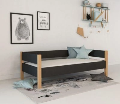 Polini-kids Hochbett Kinderbett LOLLIPOP 200x90 Cm Buchenholz Massiv Grau 5 Polini-kids Hochbett Kinderbett LOLLIPOP 200x90 Cm Buchenholz Massiv Grau – Bild 3