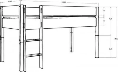 Polini-kids Hochbett Kinderbett LOLLIPOP 200x90 Cm Buchenholz Massiv Grau 7 Polini-kids Hochbett Kinderbett LOLLIPOP 200x90 Cm Buchenholz Massiv Grau – Bild 5
