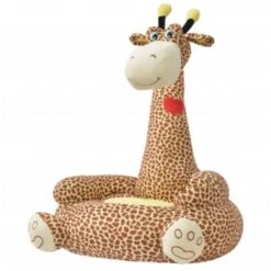 VidaXL Plüsch-Kindersessel Giraffe Braun Kinderstuhl