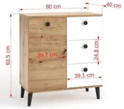 Feldmann-Wohnen Kommode Sideboard Clea 80x40x93,5cm -Mytoys Home Store 30866030 04