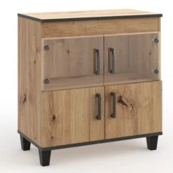 Feldmann-Wohnen Kommode Sideboard Pola 80x40x90cm Artisan Eiche 4-türig