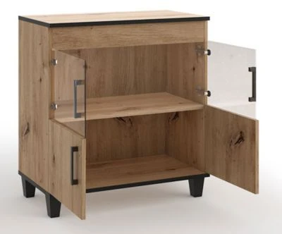 Feldmann-Wohnen Kommode Sideboard Pola 80x40x90cm Artisan Eiche 4-türig 4 Feldmann-Wohnen Kommode Sideboard Pola 80x40x90cm Artisan Eiche 4-türig – Bild 2