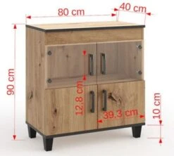 Feldmann-Wohnen Kommode Sideboard Pola 80x40x90cm Artisan Eiche 4-türig 8 Feldmann-Wohnen Kommode Sideboard Pola 80x40x90cm Artisan Eiche 4-türig -Mytoys Home Store 30933442 03