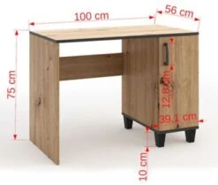 Feldmann-Wohnen Schreibtisch Bürotisch Pola 100x56x75cm Artisan Eiche 1-türig 12 Feldmann-Wohnen Schreibtisch Bürotisch Pola 100x56x75cm Artisan Eiche 1-türig -Mytoys Home Store 30933456 05