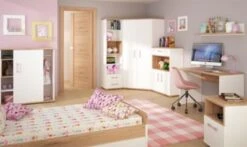 Feldmann-Wohnen Highboard Alex Kommode Weiß Hochglanz / Sanremo Eiche Neu - Farbe Der Griffe Wählbar -Mytoys Home Store 31005284 04