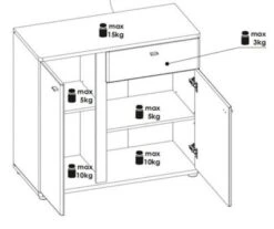 Feldmann-Wohnen Sideboard Kommode Avila 94cm Eiche Artisan Front MDF Weiß Hochglanz 8 Feldmann-Wohnen Sideboard Kommode Avila 94cm Eiche Artisan Front MDF Weiß Hochglanz -Mytoys Home Store 31005289 03